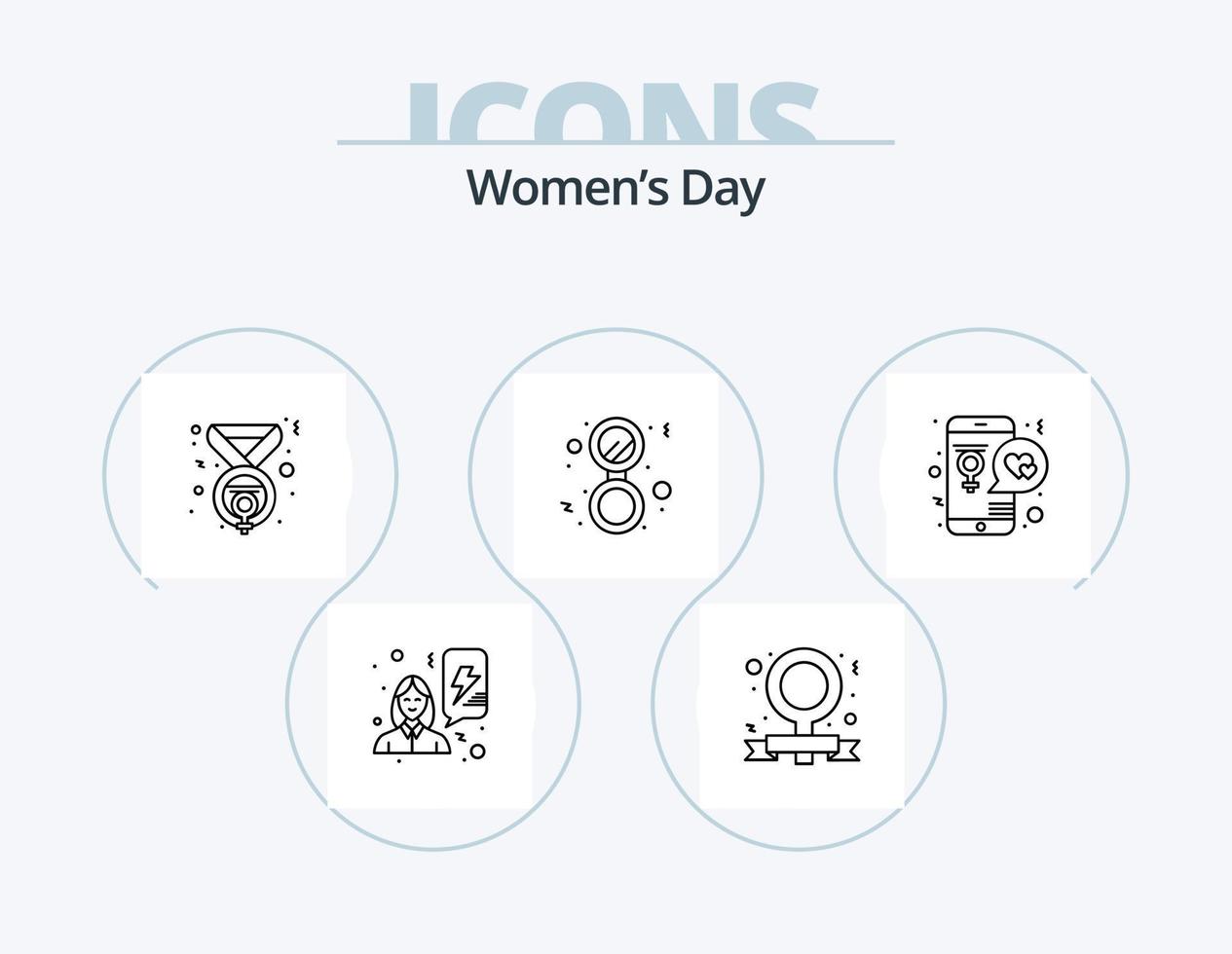 vrouwen dag lijn icoon pak 5 icoon ontwerp. dag. gelukkig. kalender. dag. Dames vector
