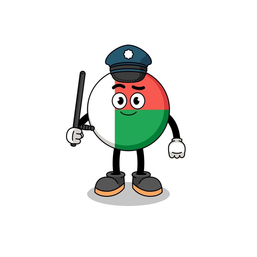 tekenfilm illustratie van Madagascar vlag Politie vector