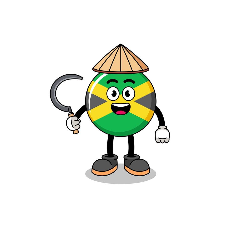 illustratie van Jamaica vlag net zo een Aziatisch boer vector