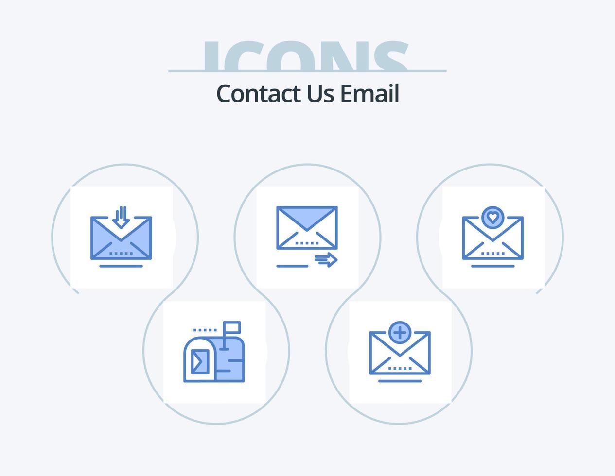 e-mail blauw icoon pak 5 icoon ontwerp. . hart. brief. e-mail. navigatie vector