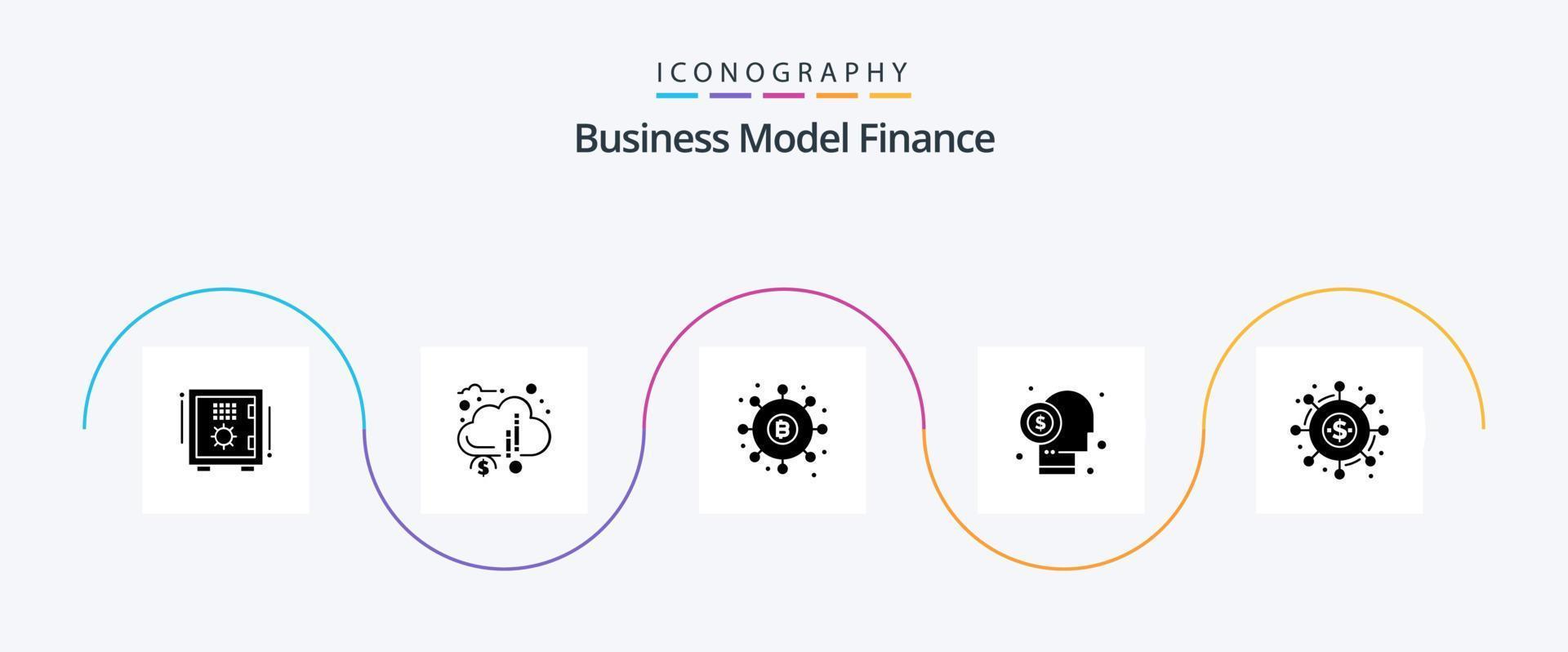 financiën glyph 5 icoon pak inclusief financier. makelaar. financieel. betalingen. financiën vector