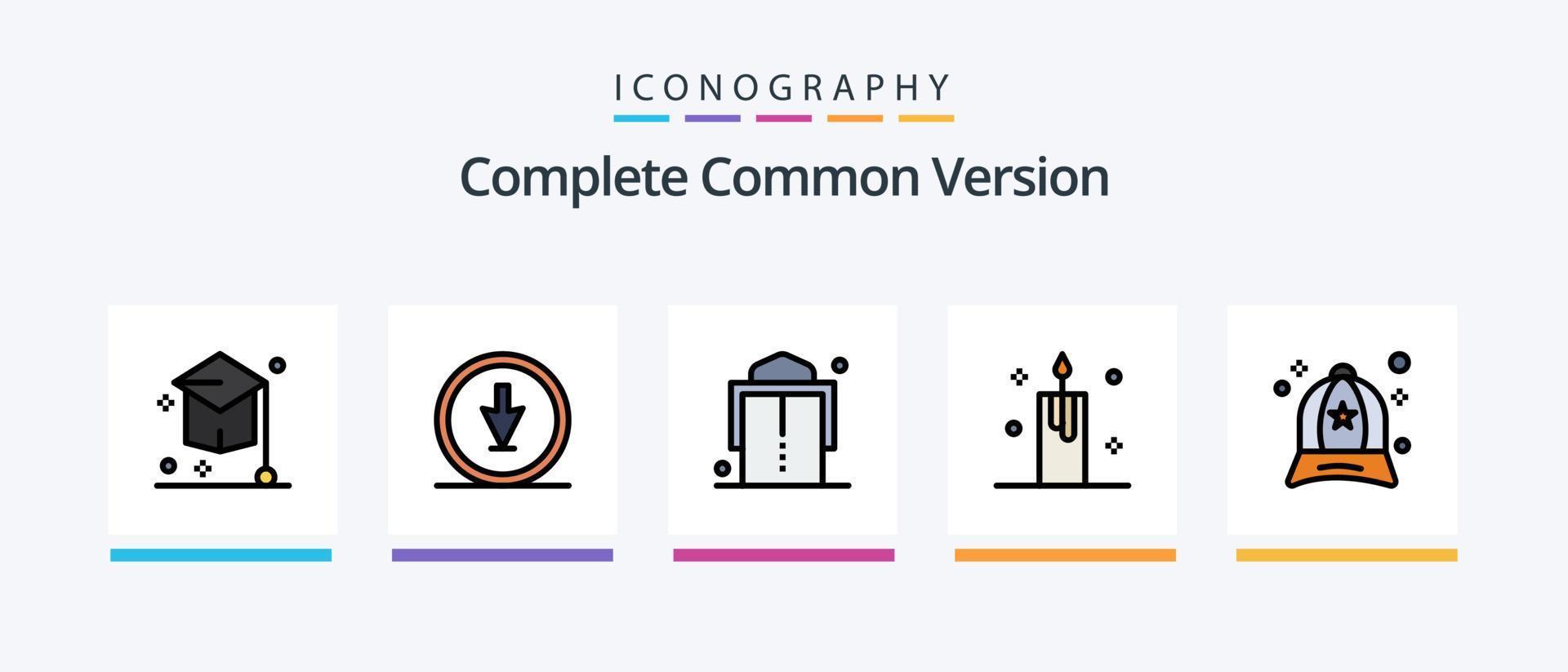 compleet gemeenschappelijk versie lijn gevulde 5 icoon pak inclusief kerstmis. pin. navigatie. het dossier. document. creatief pictogrammen ontwerp vector