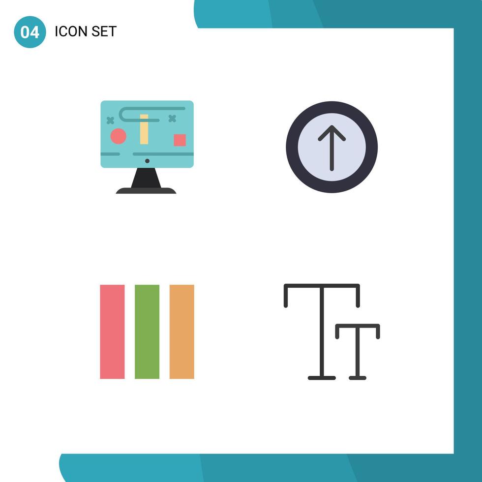 4 universeel vlak icoon tekens symbolen van computer web ontwerp grafiek ui petten bewerkbare vector ontwerp elementen