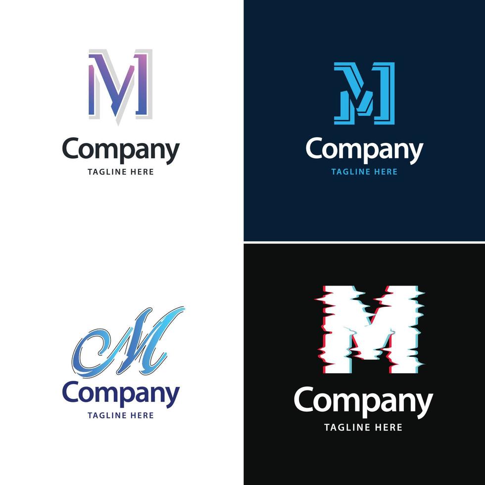 brief m groot logo pak ontwerp creatief modern logos ontwerp voor uw bedrijf vector