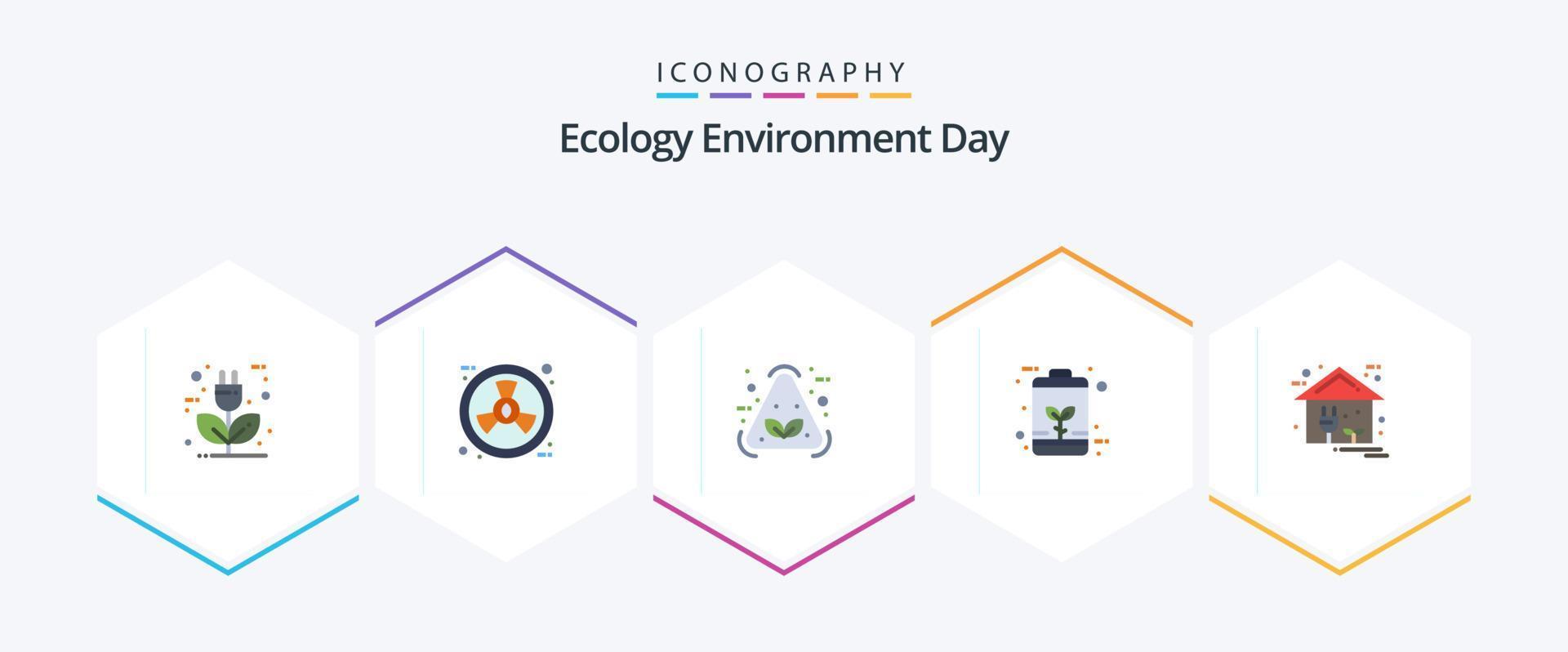 ecologie 25 vlak icoon pak inclusief stroom. economisch. natuur. eco. recycle vector