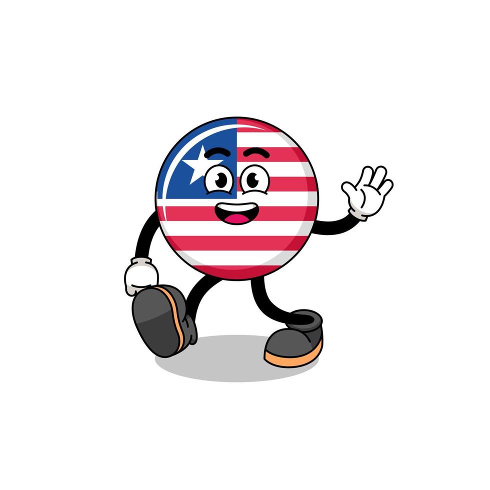 Liberia vlag tekenfilm wandelen vector