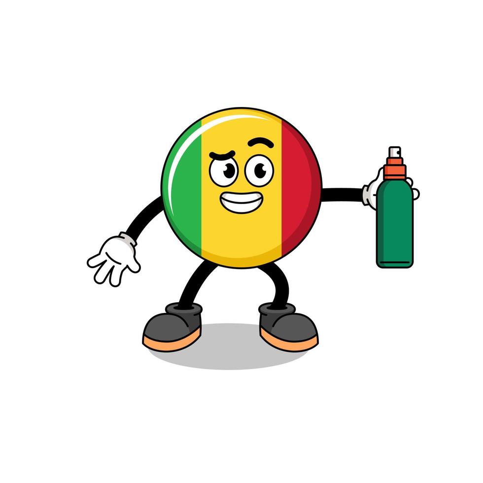 Mali vlag illustratie tekenfilm Holding mug afstotend vector