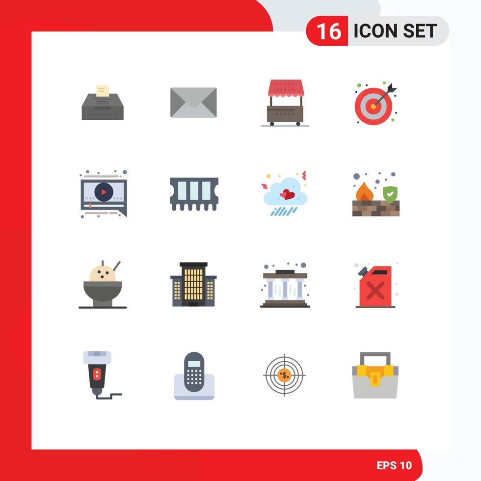 reeks van 16 modern ui pictogrammen symbolen tekens voor hardware bericht voedsel babbelen centrum bewerkbare pak van creatief vector ontwerp elementen