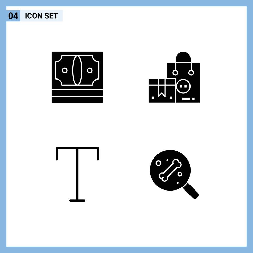 modern reeks van 4 solide glyphs en symbolen zo net zo bedrijf Valentijn geld kopen doopvont bewerkbare vector ontwerp elementen