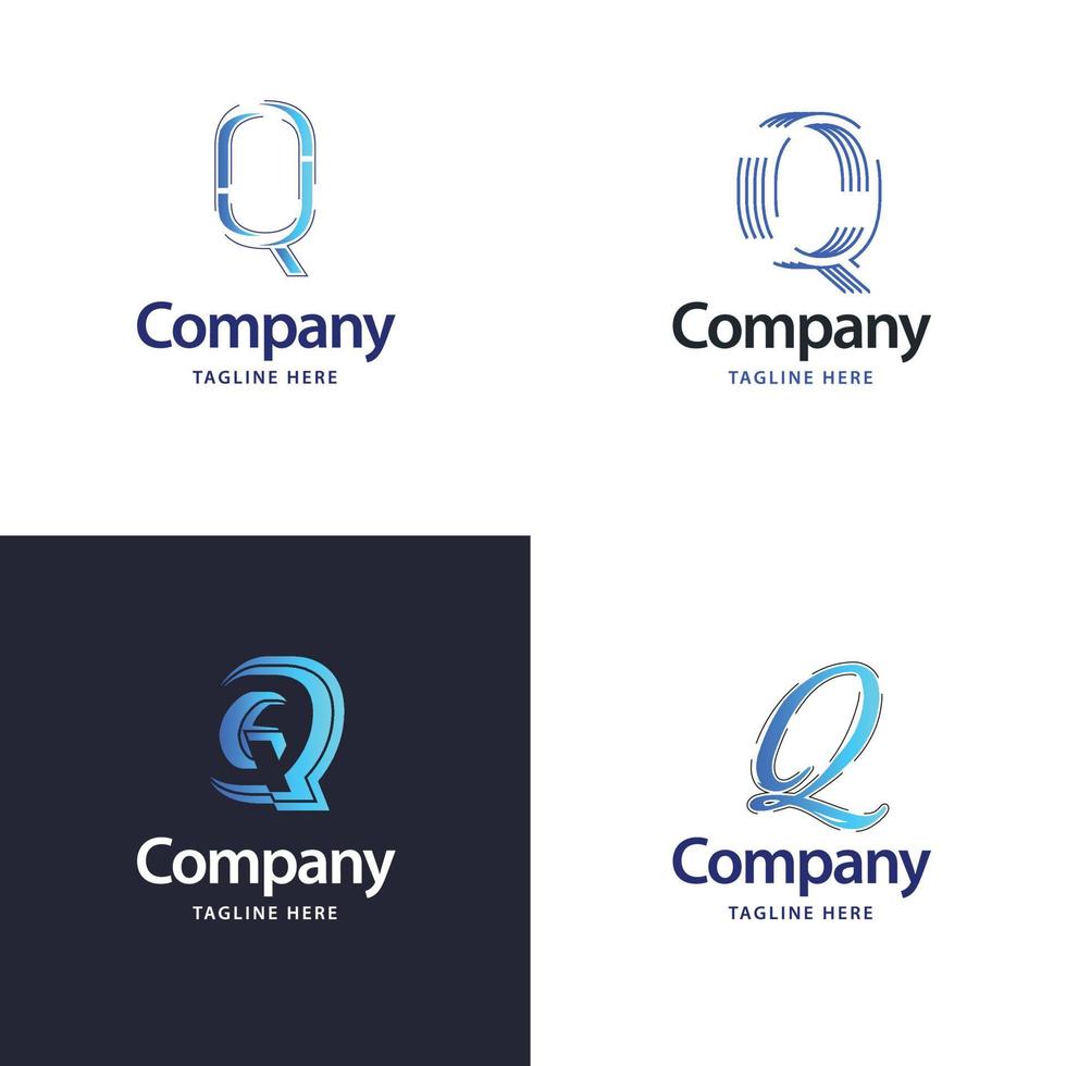 brief q groot logo pak ontwerp creatief modern logos ontwerp voor uw bedrijf vector