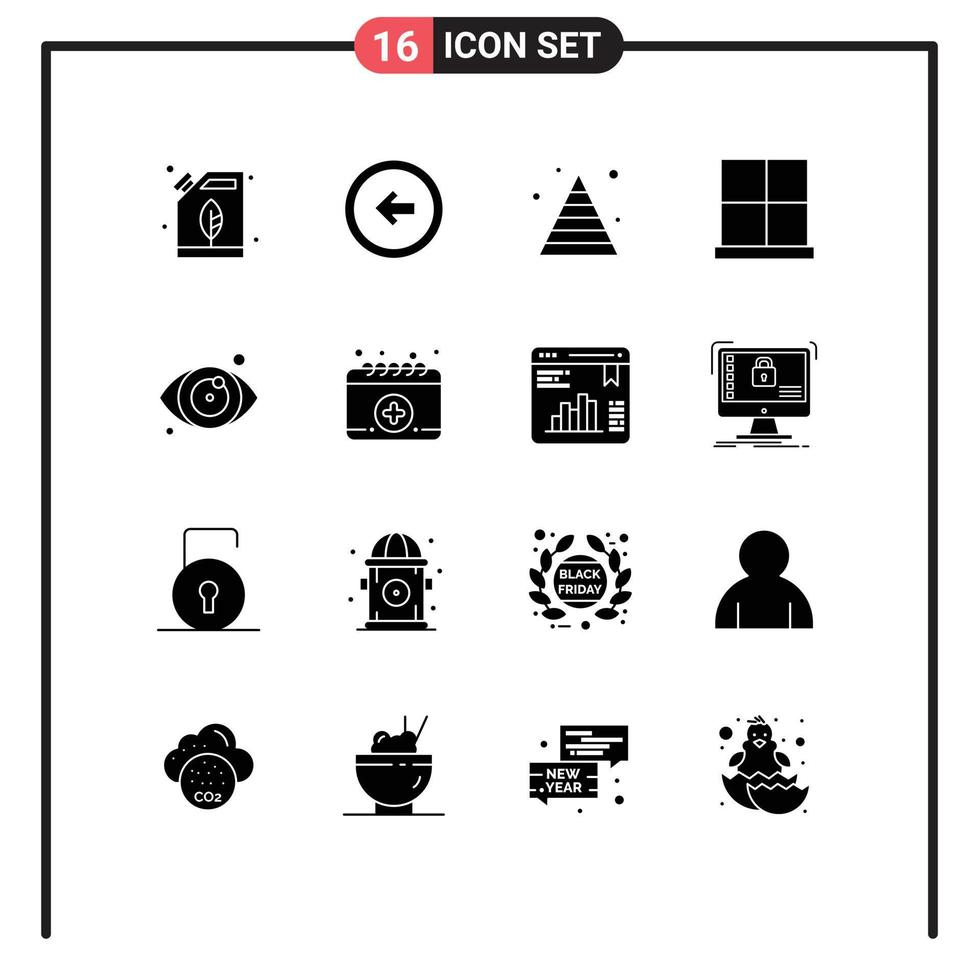 voorraad vector icoon pak van 16 lijn tekens en symbolen voor huis deur poort links deur piramide bewerkbare vector ontwerp elementen