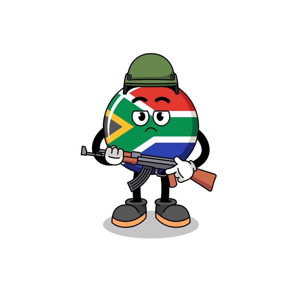 tekenfilm van zuiden Afrika vlag soldaat vector