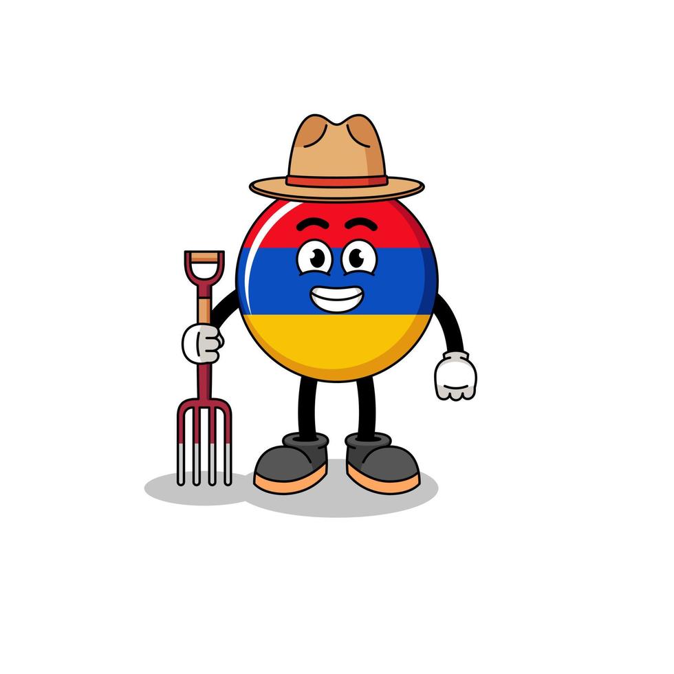 tekenfilm mascotte van Armenië vlag boer vector