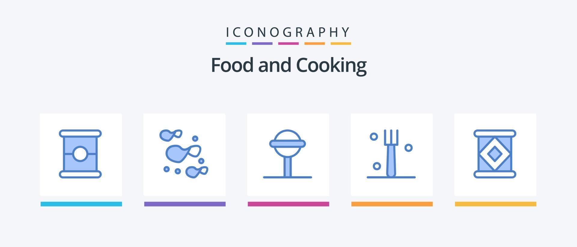 voedsel blauw 5 icoon pak inclusief . lolly. melk. ingeblikt. creatief pictogrammen ontwerp vector