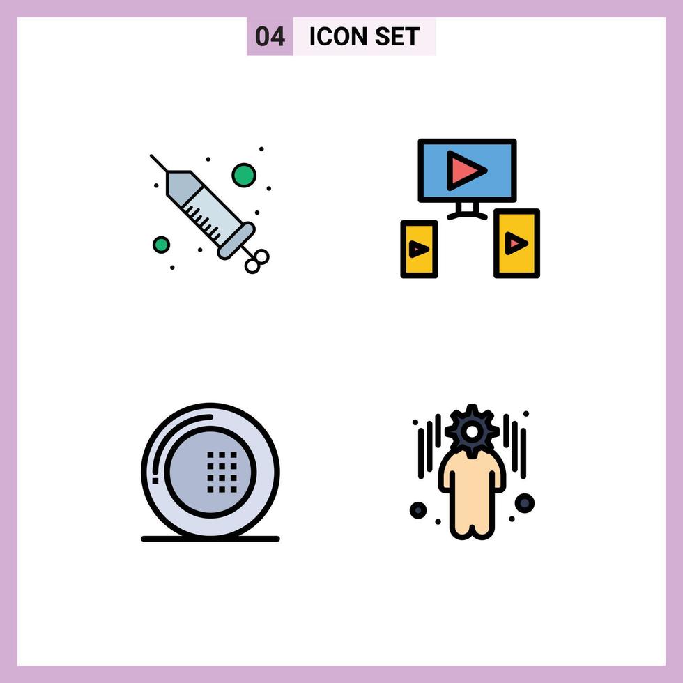 voorraad vector icoon pak van 4 lijn tekens en symbolen voor laten vallen voedsel spa ontwerp bord bewerkbare vector ontwerp elementen