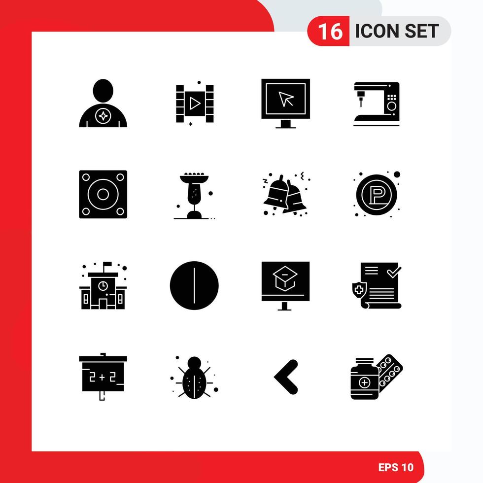 voorraad vector icoon pak van 16 lijn tekens en symbolen voor gadgets machine vermaak huis koffie bewerkbare vector ontwerp elementen