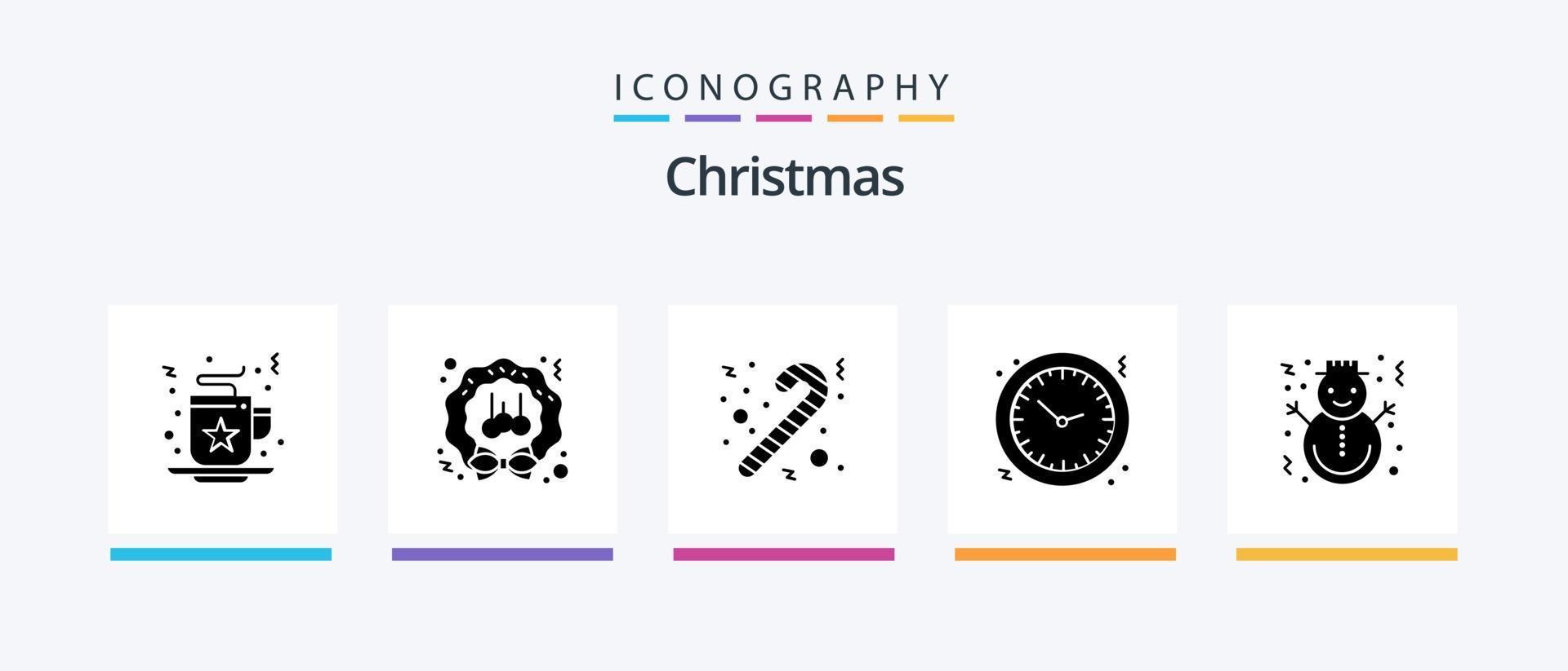 Kerstmis glyph 5 icoon pak inclusief kerstmis. tijd. seizoen. vakantie. kerstmis. creatief pictogrammen ontwerp vector