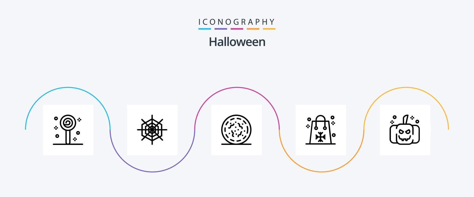 halloween lijn 5 icoon pak inclusief pompoen. winkelen. verrot. vakantie. Pasen vector