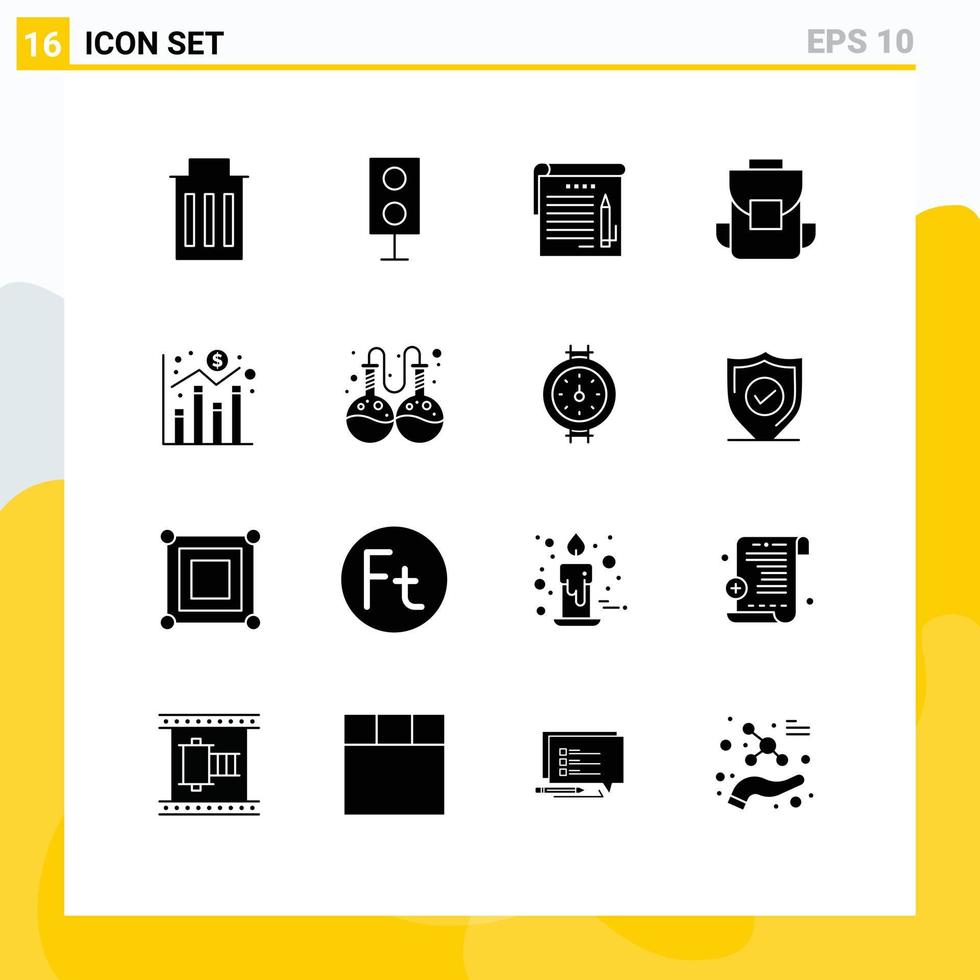 voorraad vector icoon pak van 16 lijn tekens en symbolen voor digitaal zak technologie multimedia onderwijs bewerkbare vector ontwerp elementen