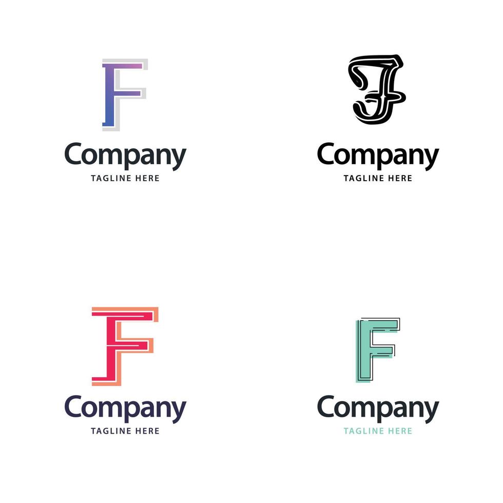 brief f groot logo pak ontwerp creatief modern logos ontwerp voor uw bedrijf vector