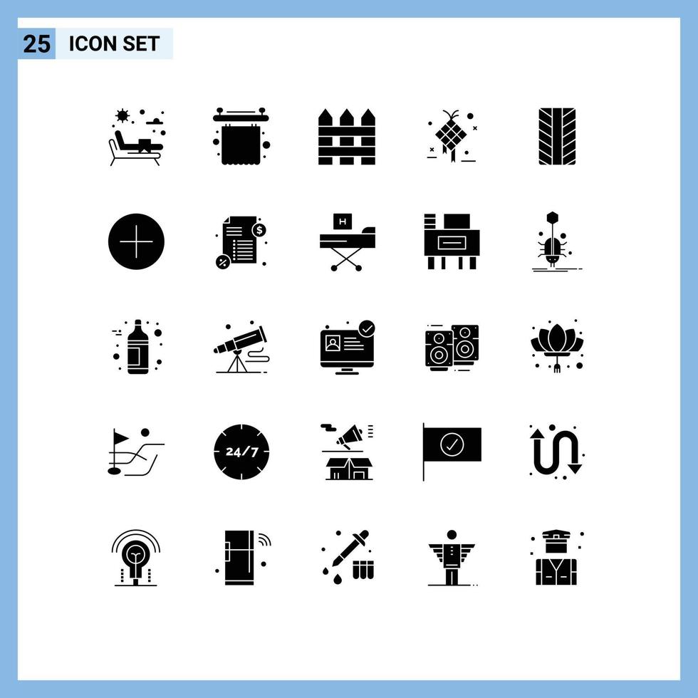 25 solide glyph concept voor websites mobiel en apps banden ontwerp hek creatief decoratie bewerkbare vector ontwerp elementen
