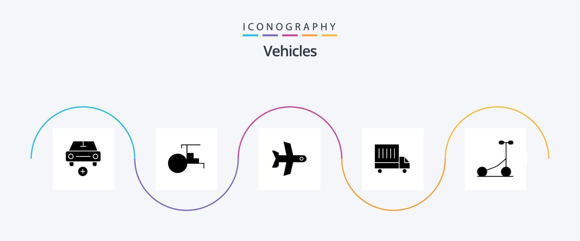 voertuigen glyph 5 icoon pak inclusief sport. bestelwagen. voertuigen. vrachtwagen. voertuig vector