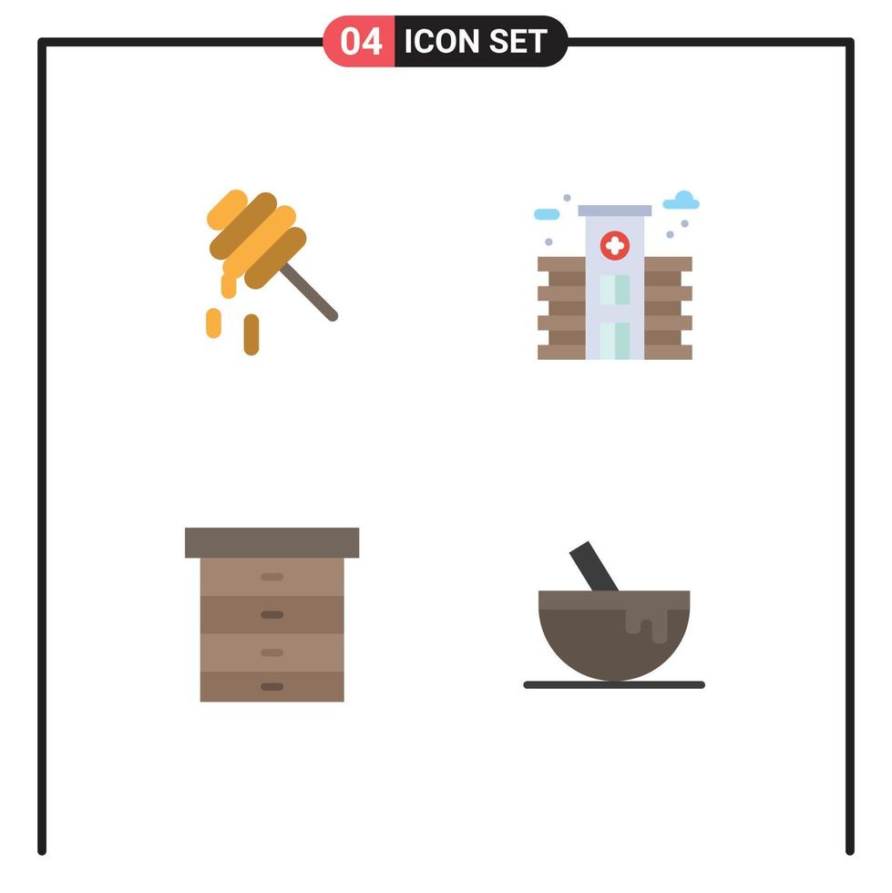 voorraad vector icoon pak van 4 lijn tekens en symbolen voor bij kom stad decor voedsel bewerkbare vector ontwerp elementen