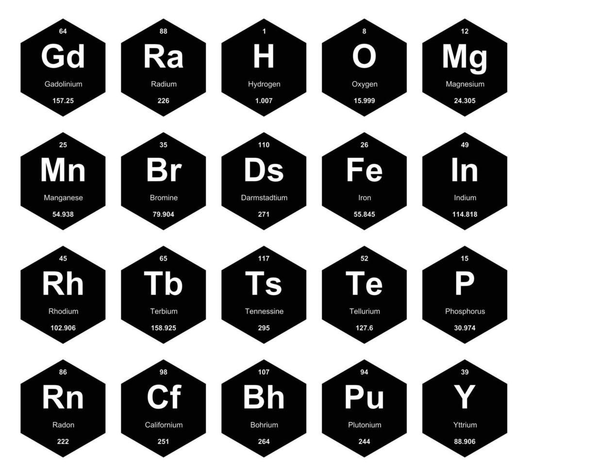 20 preiodisch tafel van de elementen icoon pak ontwerp vector