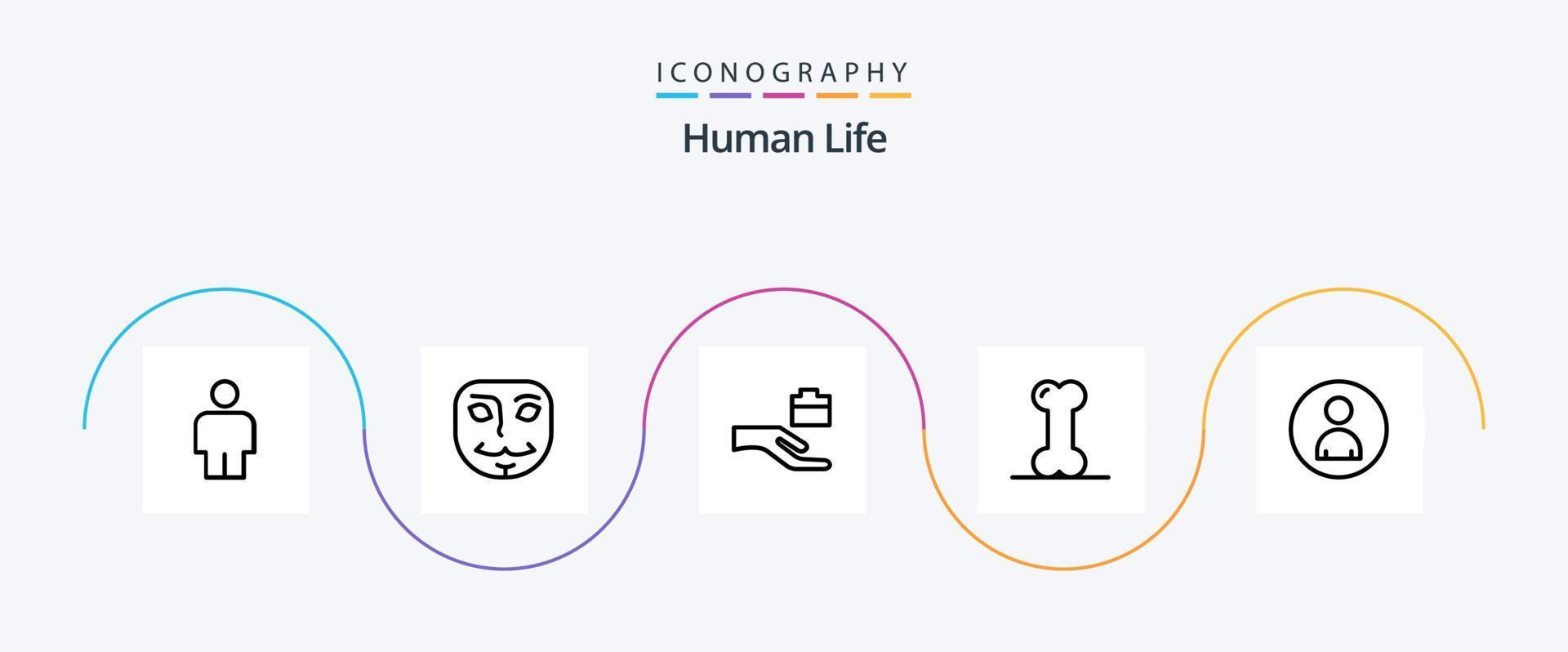 menselijk lijn 5 icoon pak inclusief . gebruiker. anatomie. mensen. menselijk vector