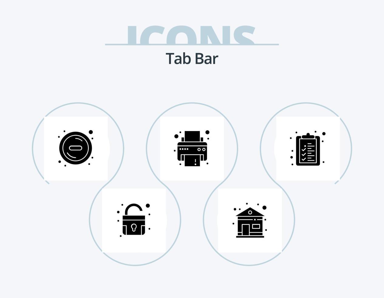 tab bar glyph icoon pak 5 icoon ontwerp. . . verwijderen. lijst. controleren lijst vector