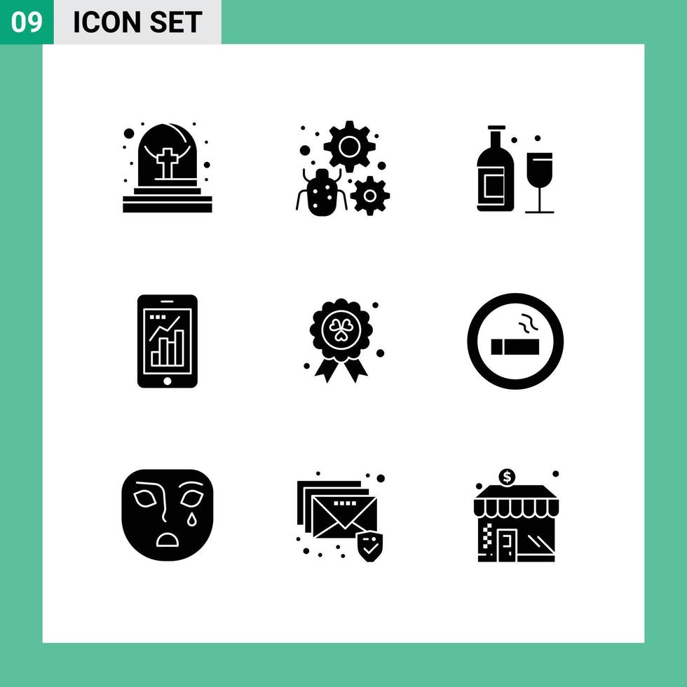 voorraad vector icoon pak van 9 lijn tekens en symbolen voor prijs mobiel alcohol infographic diagram bewerkbare vector ontwerp elementen