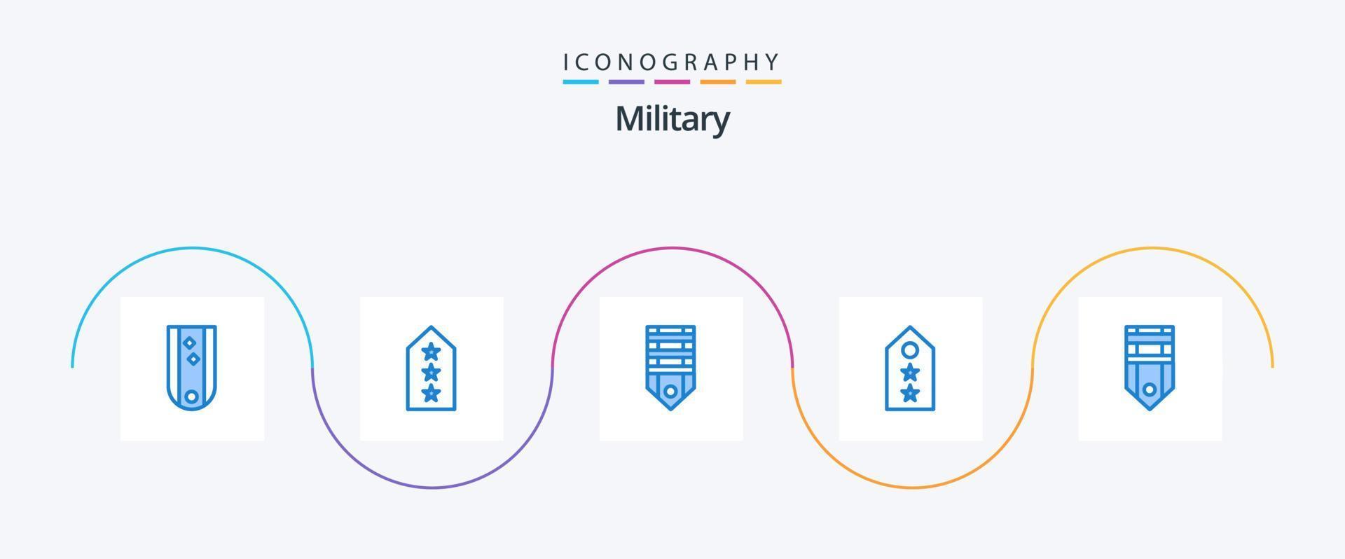 leger blauw 5 icoon pak inclusief ster. leger. label. label. rang vector