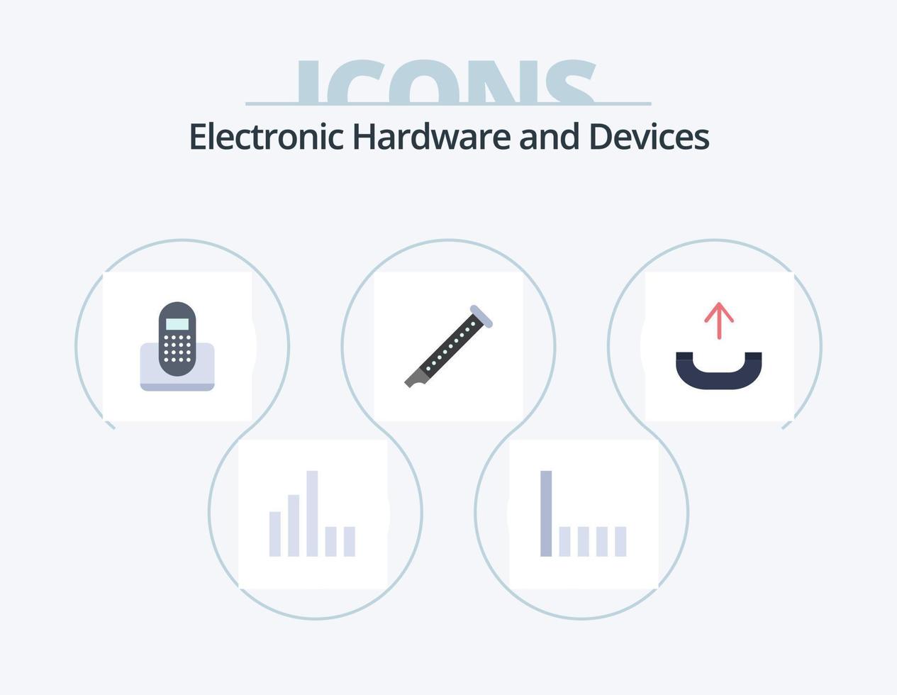 apparaten vlak icoon pak 5 icoon ontwerp. . telefoon. geluid. uitgaand. geluid vector