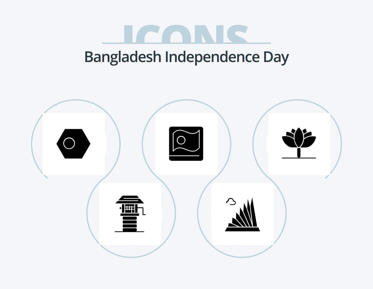 Bangladesh onafhankelijkheid dag glyph icoon pak 5 icoon ontwerp. Bangla. vlag. martelaren. bangladesh. land vector