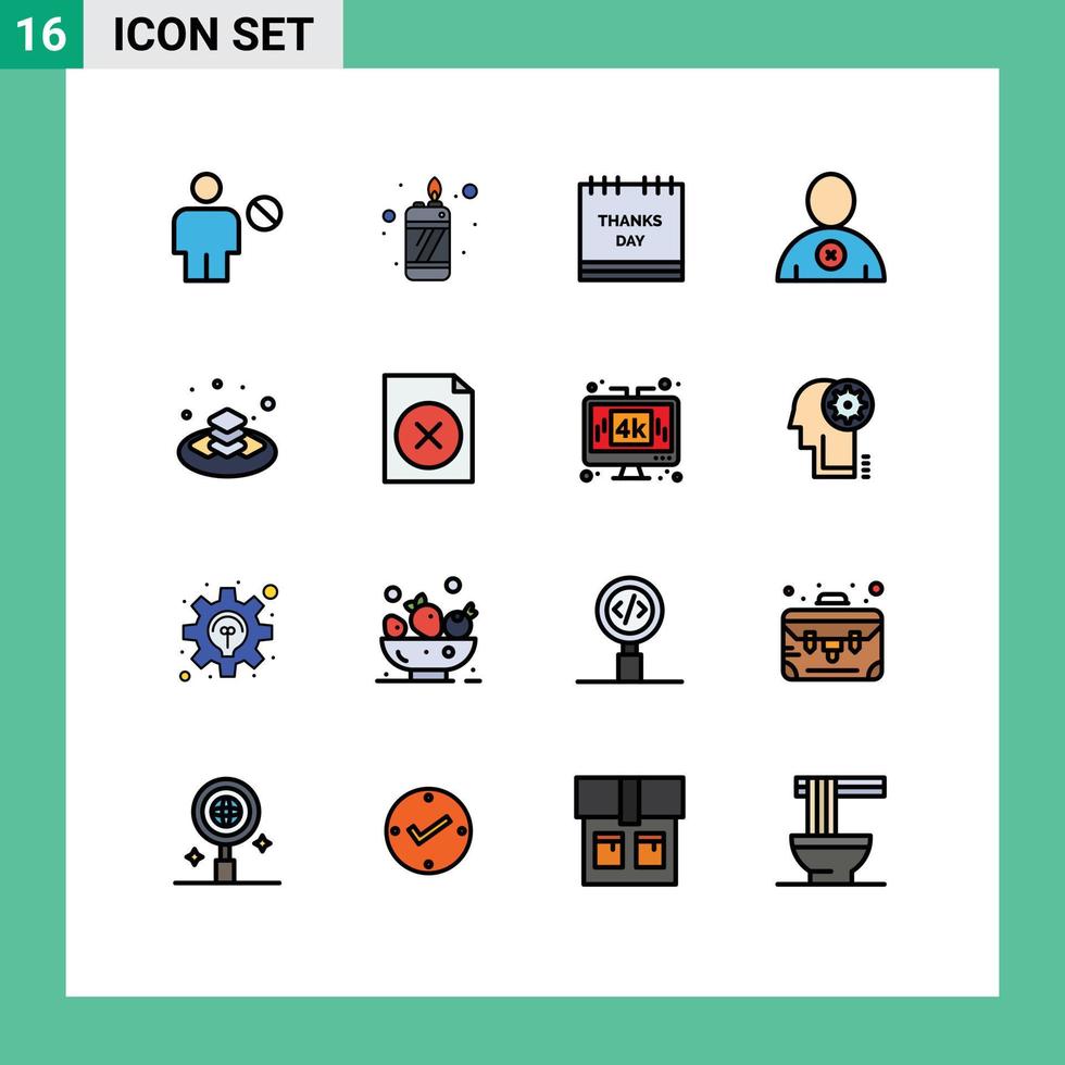voorraad vector icoon pak van 16 lijn tekens en symbolen voor bord gebruiker kalender Mens dankzegging bewerkbare creatief vector ontwerp elementen