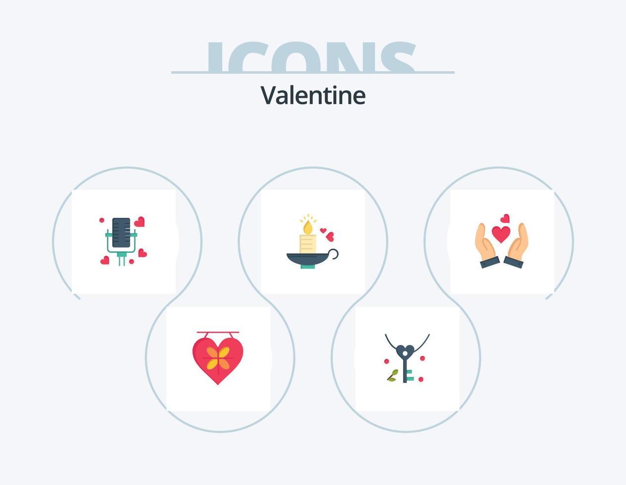 Valentijn vlak icoon pak 5 icoon ontwerp. liefde. liefde. sleutel. dag. Valentijn vector