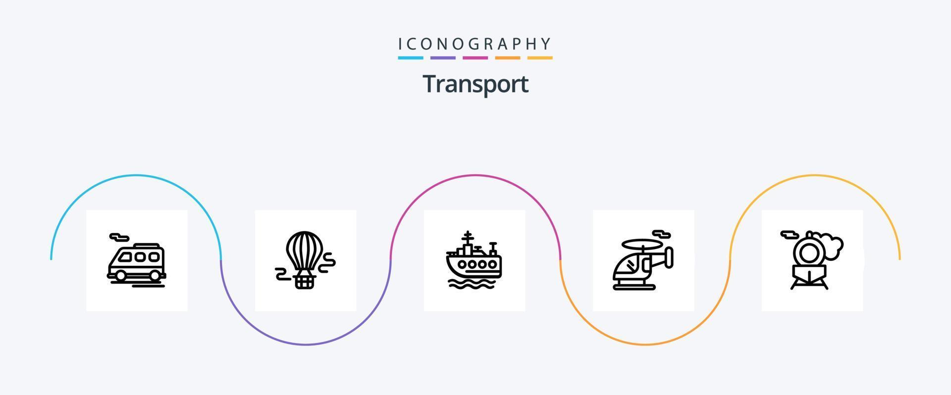vervoer lijn 5 icoon pak inclusief . vervoer. zwemmen. trein. voertuig vector
