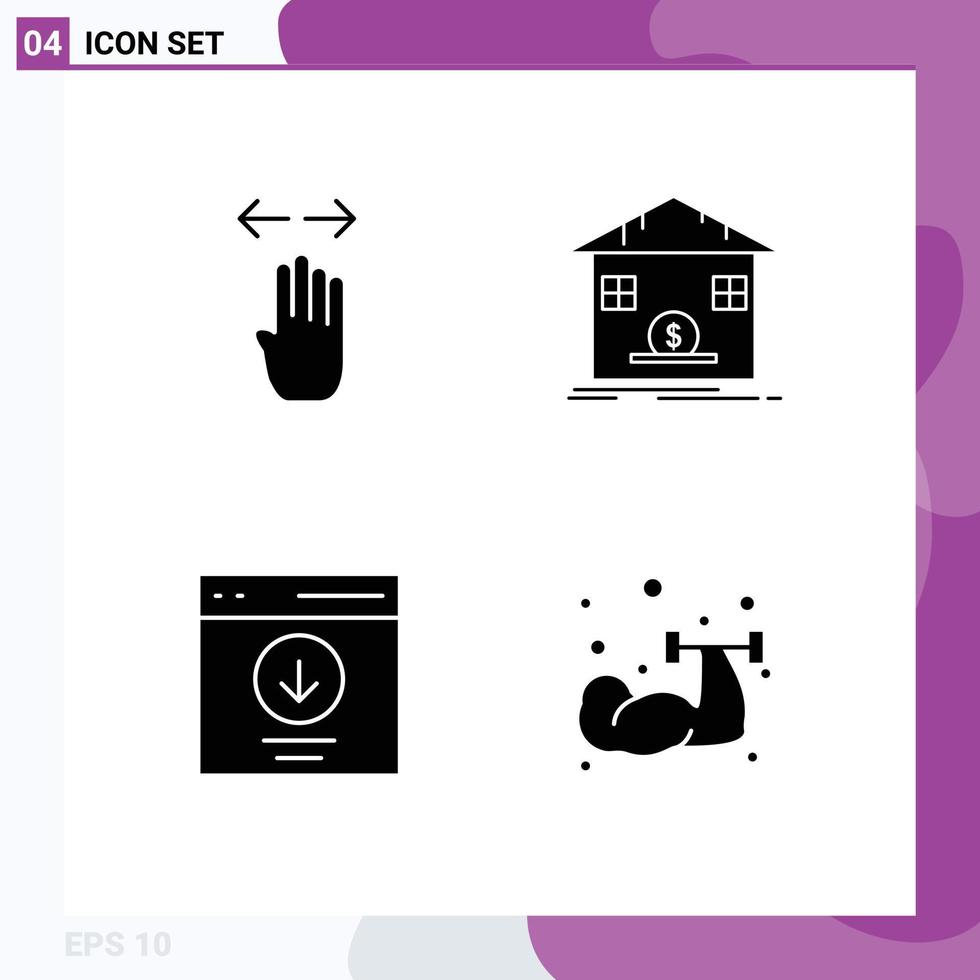 pictogram reeks van gemakkelijk solide glyphs van vier bank links veilig downloaden bewerkbare vector ontwerp elementen