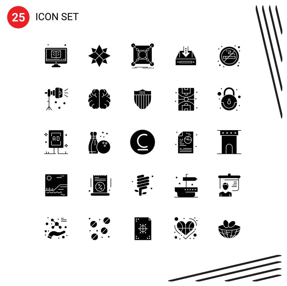 reeks van 25 modern ui pictogrammen symbolen tekens voor document doos Kerstmis postvak IN gegevens bewerkbare vector ontwerp elementen