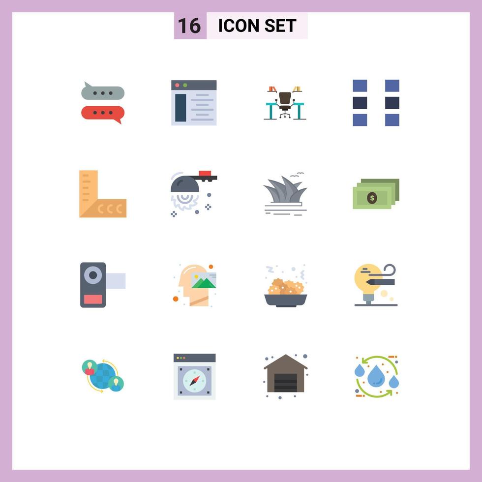 voorraad vector icoon pak van 16 lijn tekens en symbolen voor wireframe ui bedrijf lay-out kantoor bewerkbare pak van creatief vector ontwerp elementen