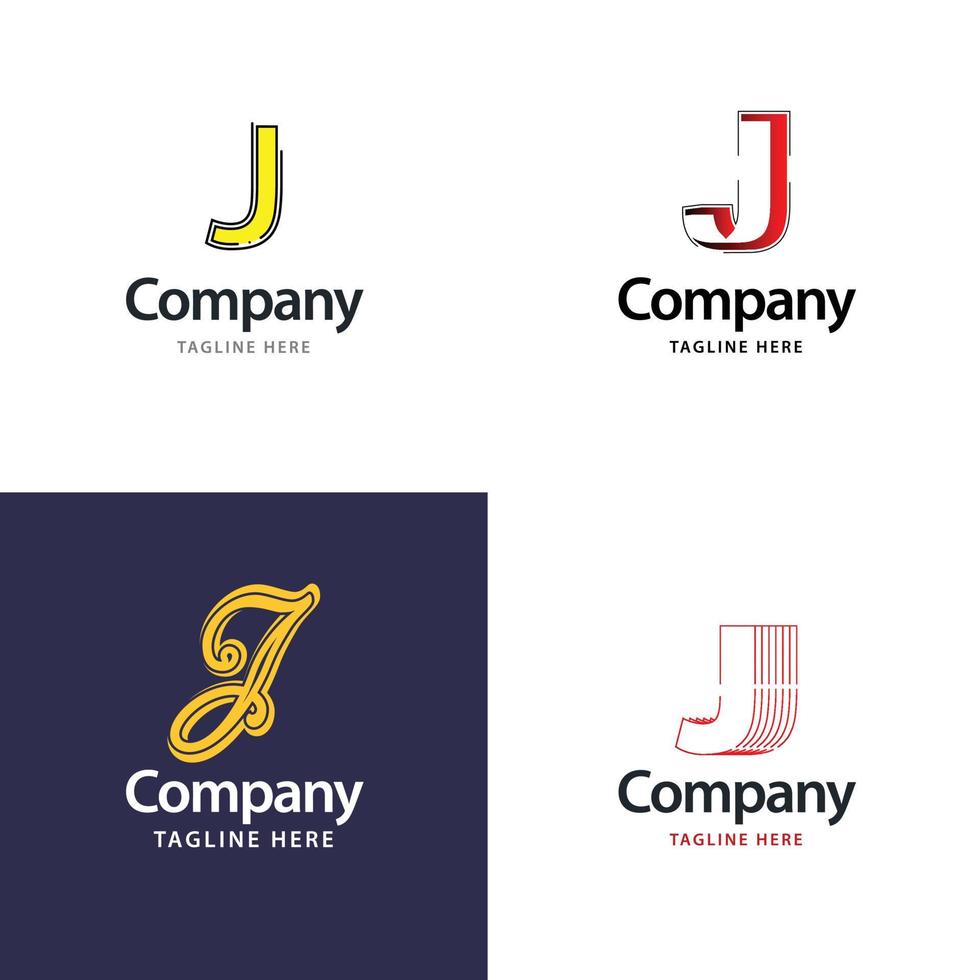 brief j groot logo pak ontwerp creatief modern logos ontwerp voor uw bedrijf vector