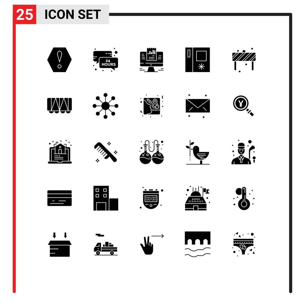 voorraad vector icoon pak van 25 lijn tekens en symbolen voor weg aandacht presentatie kant door kant koelkast bewerkbare vector ontwerp elementen