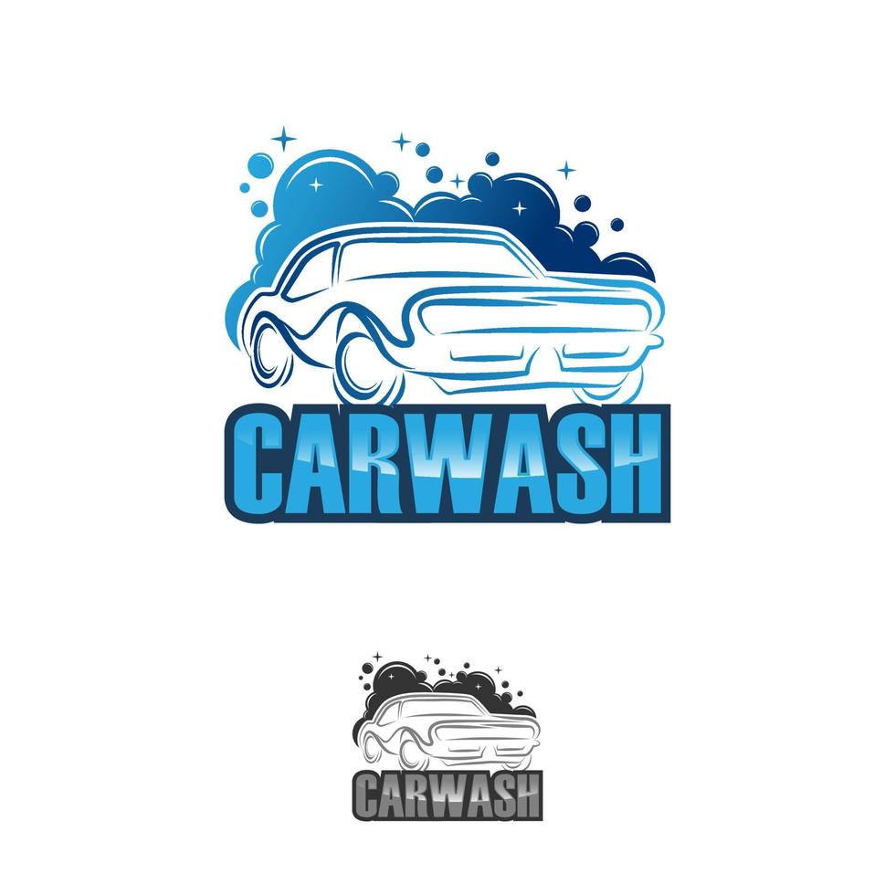 auto wassen logo, schoonmaak auto, het wassen en onderhoud vector logo ontwerp