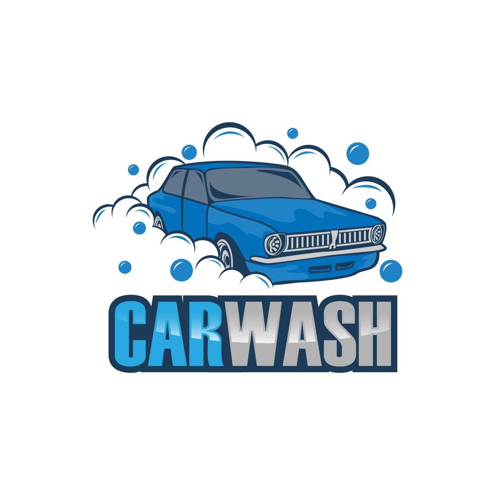 auto wassen logo, schoonmaak auto, het wassen en onderhoud vector logo ontwerp