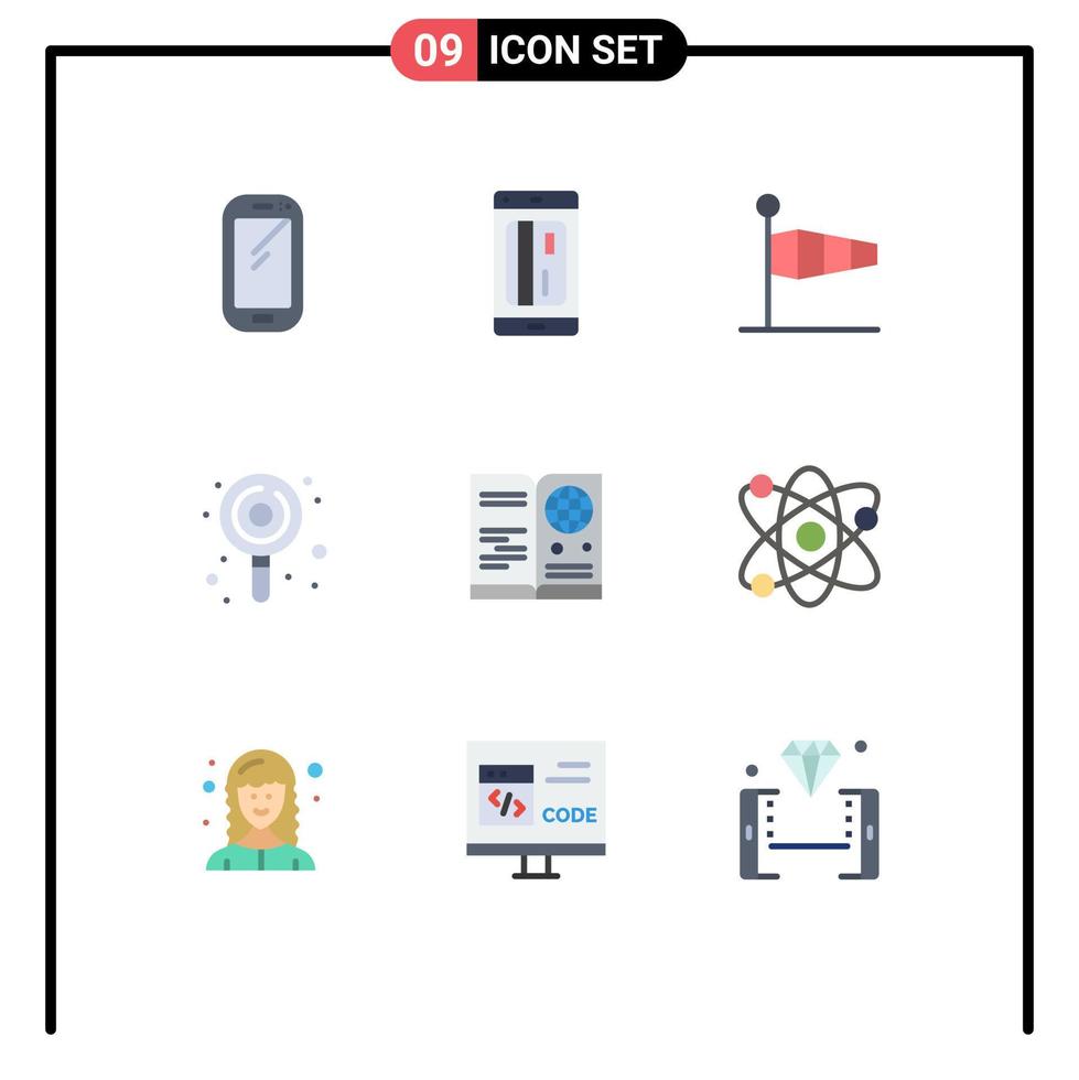 9 gebruiker koppel vlak kleur pak van modern tekens en symbolen van lolly snoep credit wind vlag bewerkbare vector ontwerp elementen