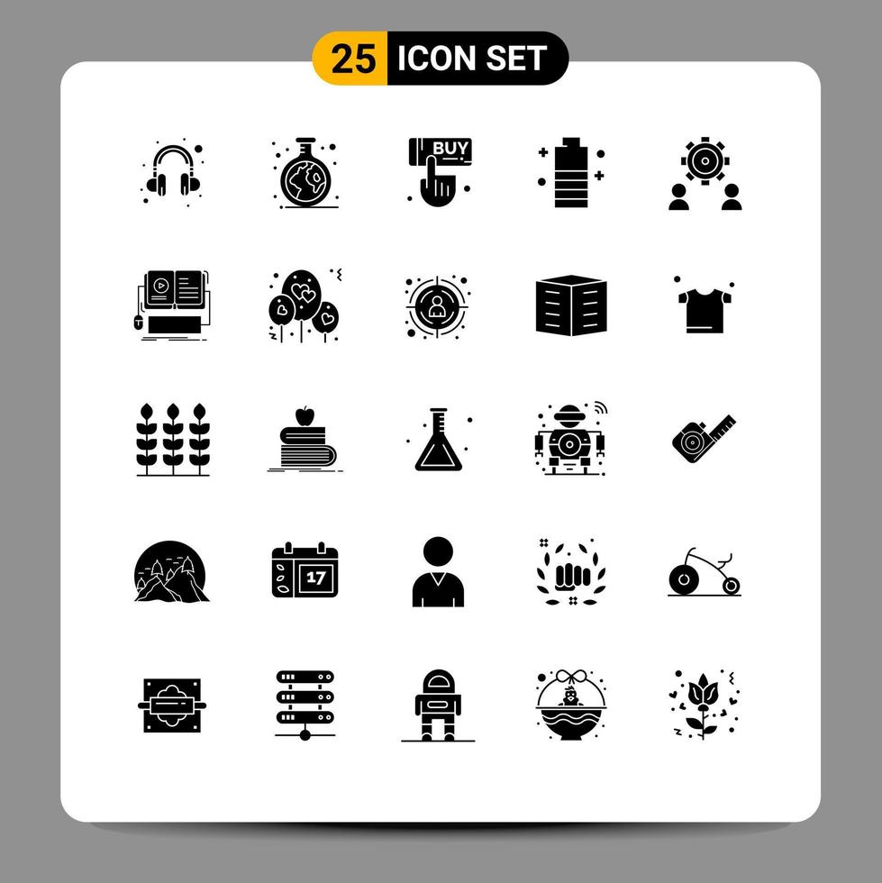 25 creatief pictogrammen modern tekens en symbolen van werknemer macht kopen mobiel accu opladen bewerkbare vector ontwerp elementen
