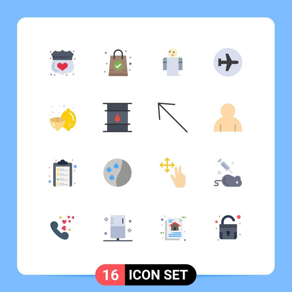 voorraad vector icoon pak van 16 lijn tekens en symbolen voor citroen vliegend armen luchthaven aero vlak bewerkbare pak van creatief vector ontwerp elementen