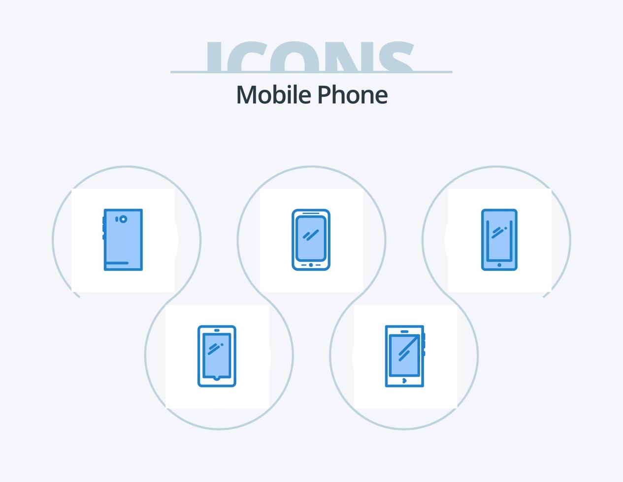 mobiel telefoon blauw icoon pak 5 icoon ontwerp. . androïde. vector