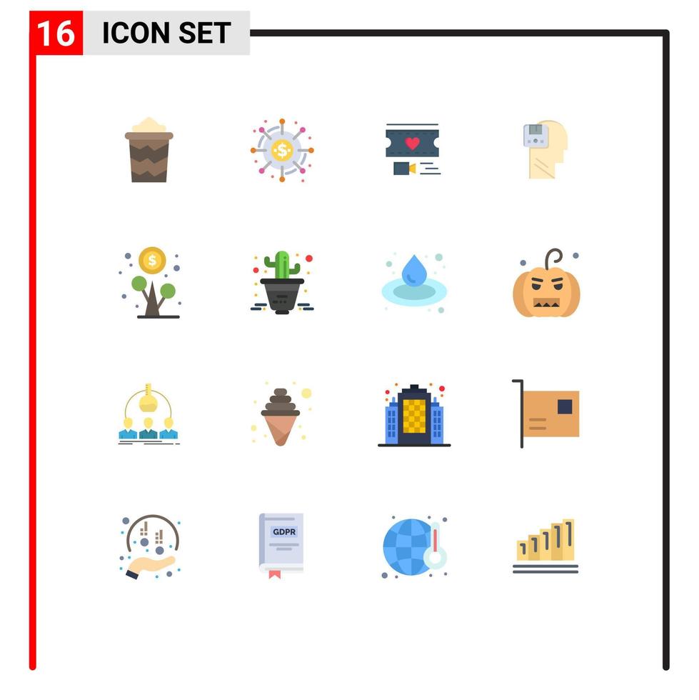 mobiel koppel vlak kleur reeks van 16 pictogrammen van mannetje gegevens fondsen opslaan bruiloft bewerkbare pak van creatief vector ontwerp elementen