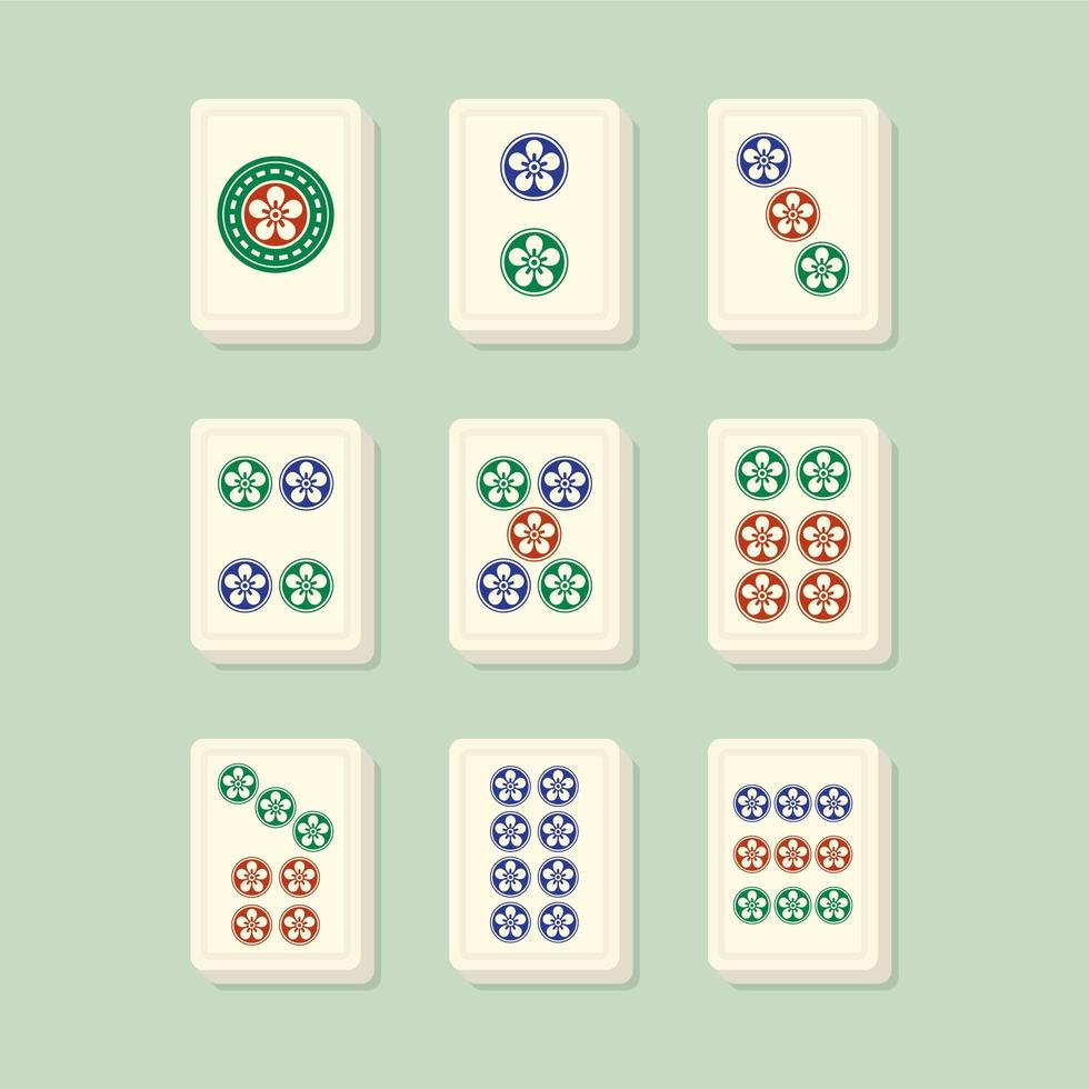 mahjong past bij puntentegels vector